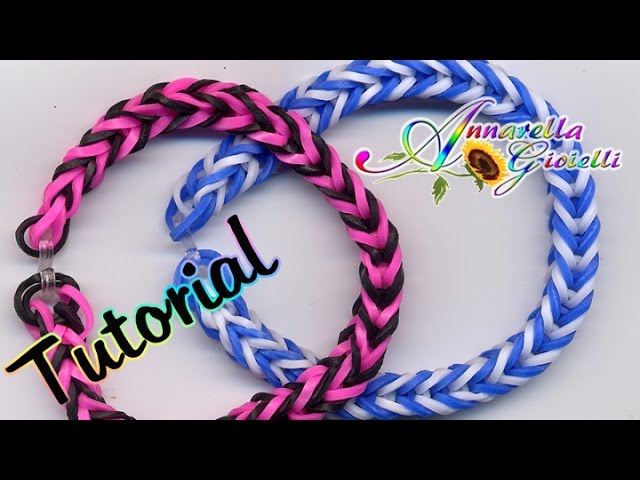 Tutorial Braccialetti con elastici SENZA telaio 🌻 Rainbow loom bracelets  ITALIANO 
