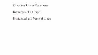 Graphing Linear Equations Chapter 1 Section 2