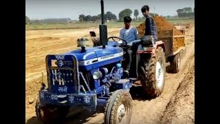 Tempo Ox-45 & Farmtrack Tractor With Soil Trolly In Field