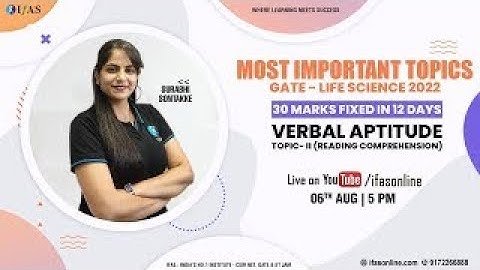 Verbal Aptitude for GATE 2022 | Reading Comprehension | Most Important Topics