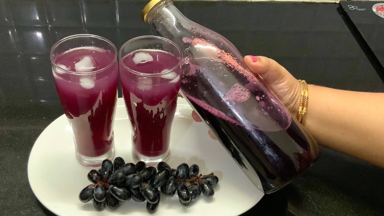திராட்சைபழ ஜூஸ் 1 நிமிடத்தில் செய்ய இப்படி ஸ்குவாஷ் செஞ்சு வையுங்க/Grape squash /Grape juice syrup
