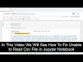 Jupyter Notebook Not Reading Csv File Not Found Error - Unable to Read Csv File in Jupyter Notebook Mp3 Song