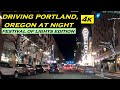 Driving in portland oregon at night  4k 2024  festival of lights