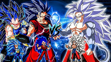 Goku SSJ7 (New) & Vegeta SSJ7 OP (New) VS Xeno Goku V2 OP (all form) in Jump Force Mugen