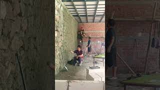 how easily people are doing construction work of wall plastering #chalphal #santosh
