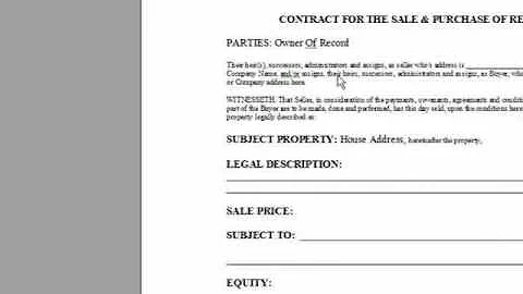 Filling Out Purchase Contracts - Jim Pullara