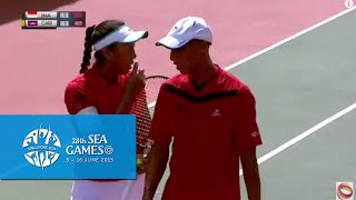 Tennis Mixed Double Indonesia vs Cambodia  (Day 5) | 28th SEA Games Singapore 2015 screenshot 4