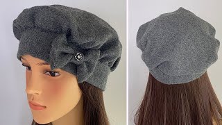 DIY French Beret Hat Sewing tutorial | Girl Hat |  Lady Hat | Baby Hat | Chapéu de menina | लड़की हट