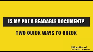 Is My PDF a Readable Document Two Quick Ways to Check