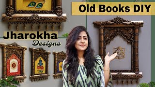 DIY Rajasthani Jharokha wall decor from Old books | Home decor craft ideas