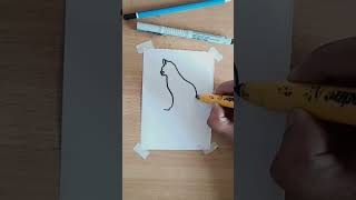one line drawing Cat #shorts #cat #art #dog