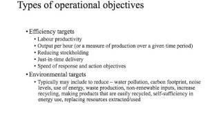 Operational objectives