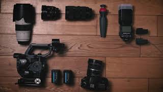 Camera Equipment - Flat Lay Stop Motion Clip Camera Gear Sliding Out of Frame - Copyright Free screenshot 4