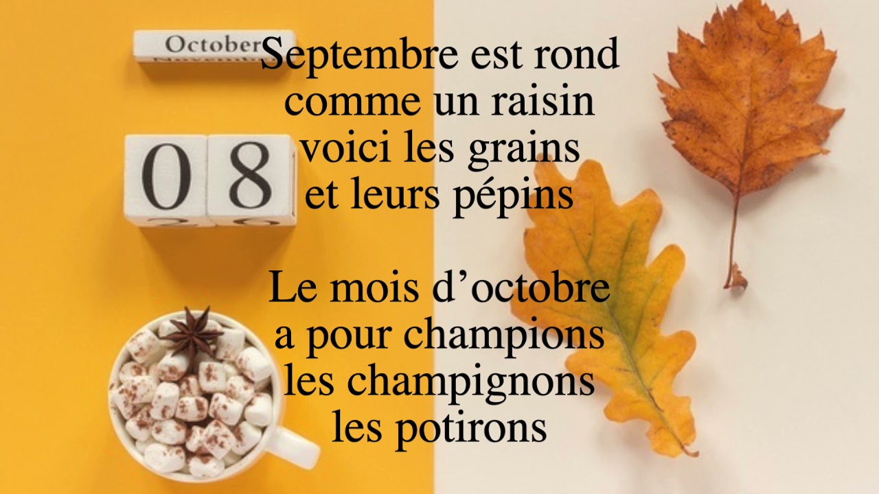 Poème Mois d&#39;automne. - YouTube