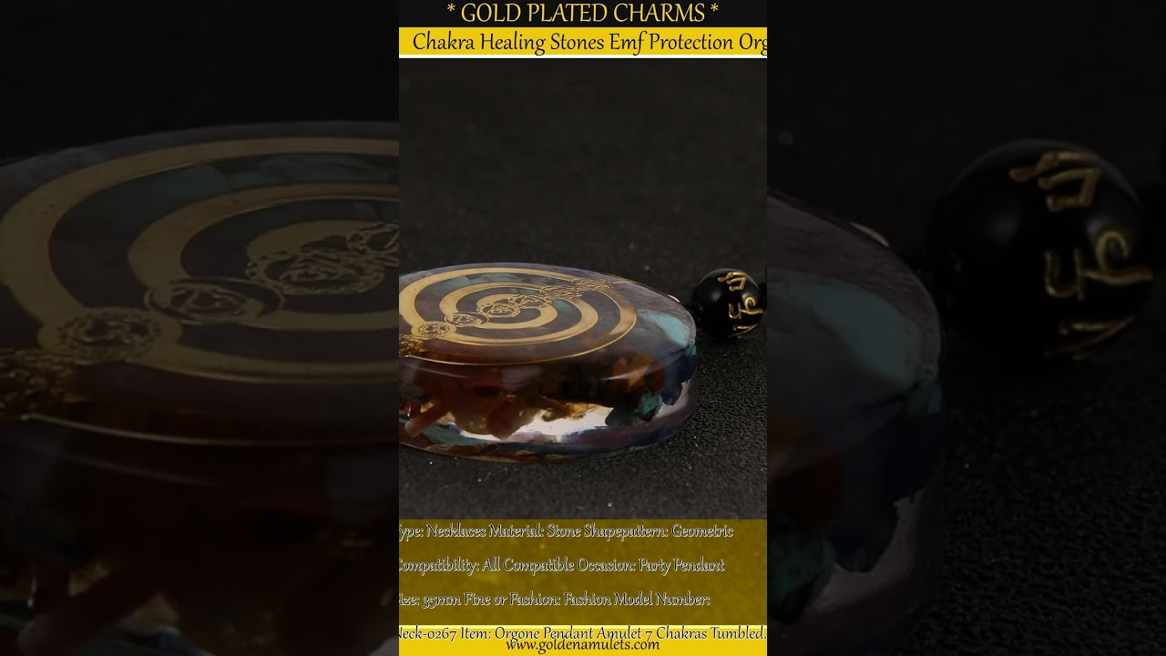 Chakra Healing Stones Emf Protection Orgone Energy Generator Pendant Necklace