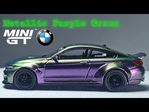 MINI GT LB★WORKS BMW M4 purple llic Mini GT 1:64 LB Works BMW M4 Purple Green Metallic 228 Open