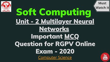 Soft Computing (Multilayer NN) Important MCQ for Online Exam ||Computer Science Engineering || #2