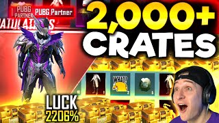 OPENING 2,000 CRATES - PUBG PARTNERS HAVE UNFAIR LUCK?!