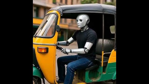 Robot Driving Auto Rickshaw | Power Of AI | Upgrade yourself or vanish #shortsfeed #motivation #ai