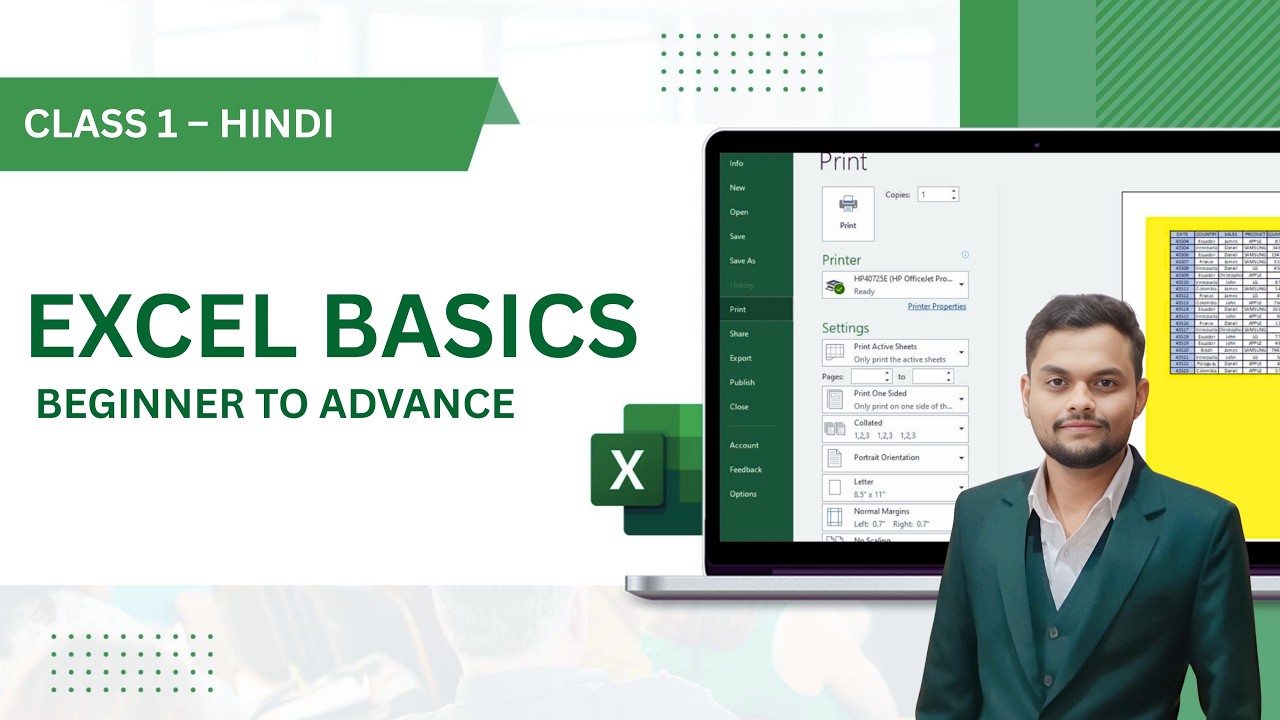 Excel Tutorial for Beginners in Hindi | Microsoft Excel Basic Course ...