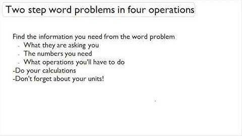 Two-Step Word Problems in Four Operations