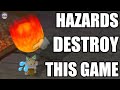 Getting destroyed by hazards in mario baseball