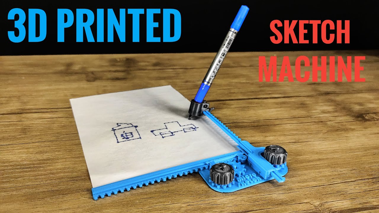 3D Printed Sketch Machine(2D Printer) - 3D Printing Timelapse 