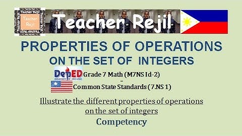 Grade 7-Properties of Operations on the Set of Integers (Part 2)