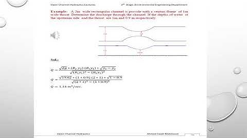 Lecture #1:Examples of Venturi Flume