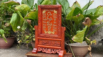 Tranh thờ Cửu Huyền Thất Tổ gỗ hương dát vàng