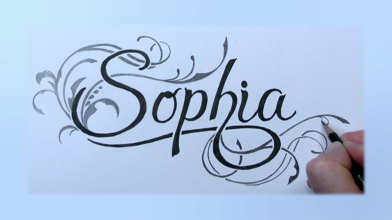 How To Draw Sophia In Fancy Swirly Letters With Pencil And Markers Youtube