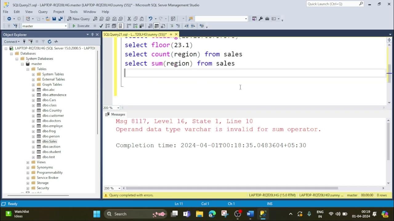 SQL Server Numeric Functions (Session 13) - YouTube