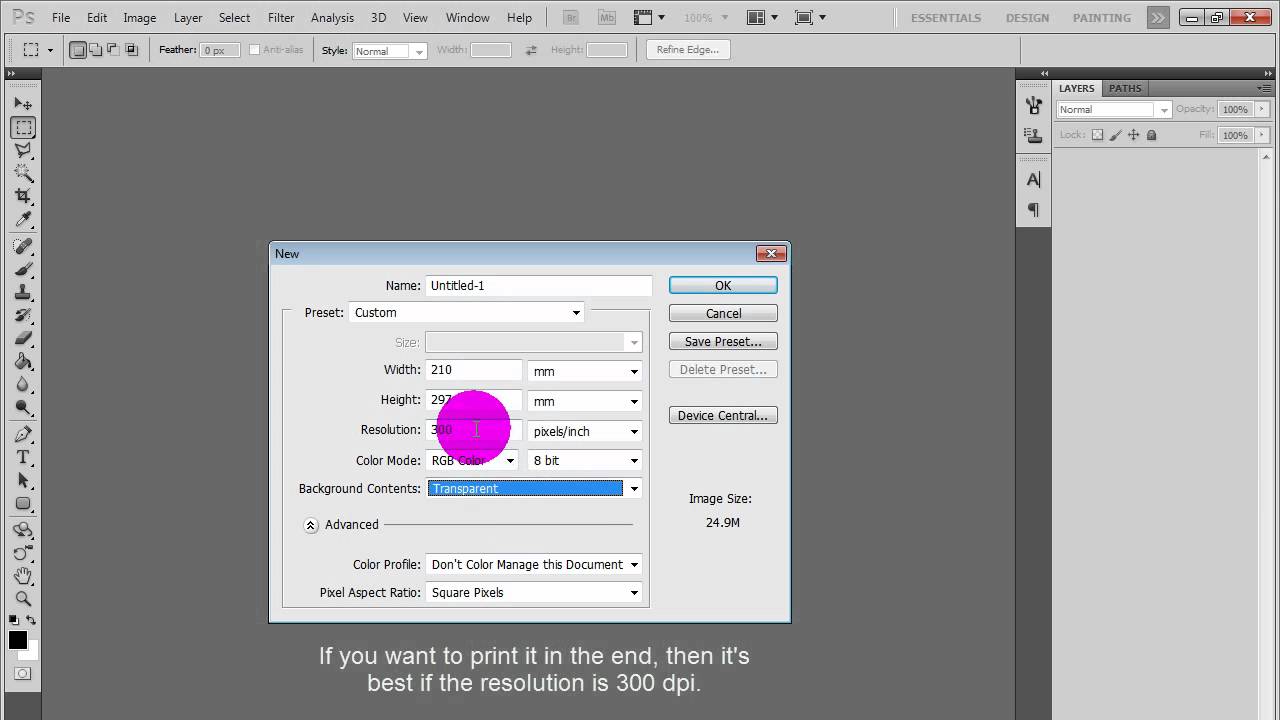 get a4 size picture photoshop - YouTube