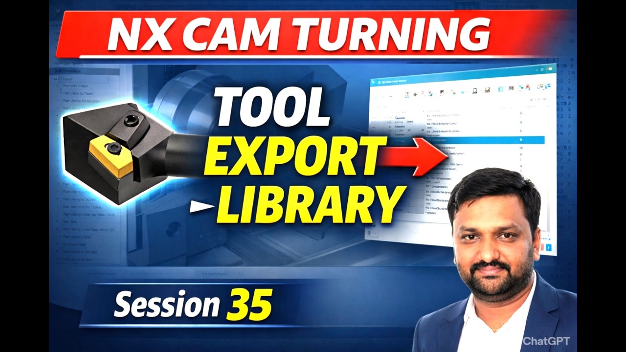 NX CAM Solid Turning Tool Export to Library | Session 35 by N V