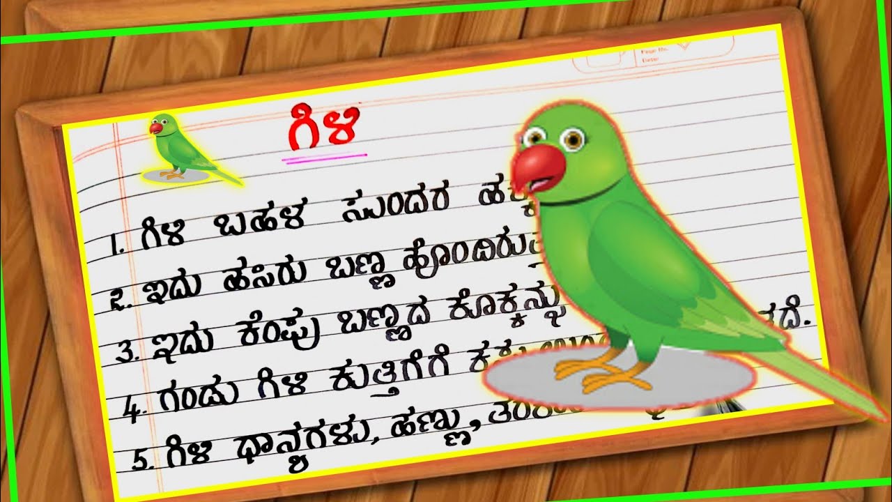 essay of parrot in kannada