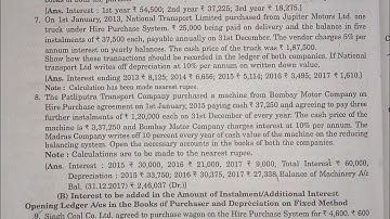 Solution of ques. no. 7,8&9 of Hire Purchase System ( HPS)of B.Com Part 1, Dr. SK Singh, Accountancy