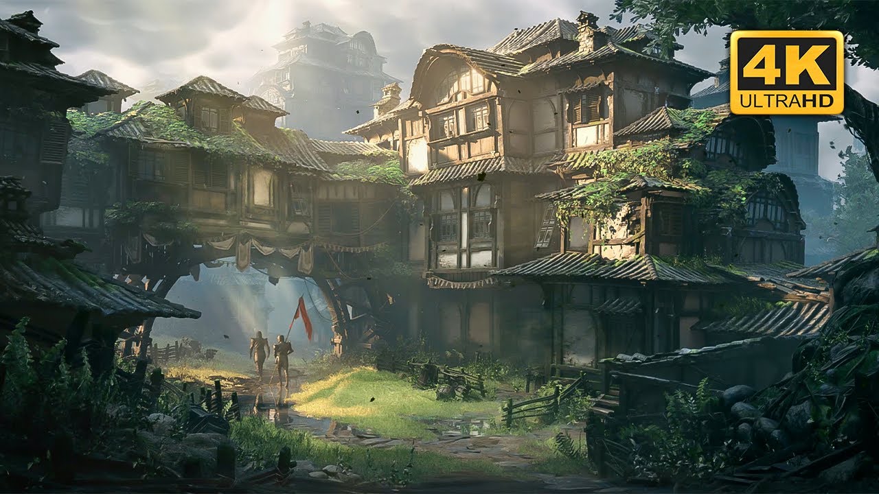 Fantasy Town Live Wallpaper 4K - YouTube