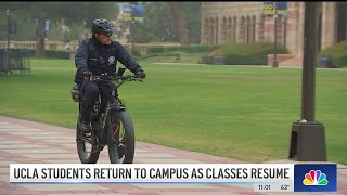 UCLA resumes inperson classes with more police presence