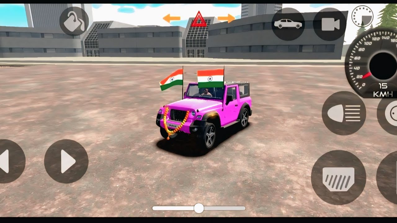 Indian Car Simulator 3D Pink Mahindra Thar Driving & Wheelie Stunts Realistic Indian Roads Gameplay