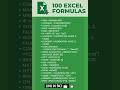 Top 100 Excel Formulas You MUST Learn.#excel #dataanalytics #excelformulas #exceltips #learnexcel
