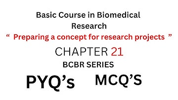 CHAPTER 21 | "Preparing a Concept for Research Projects – MCQs | BCBR Series"