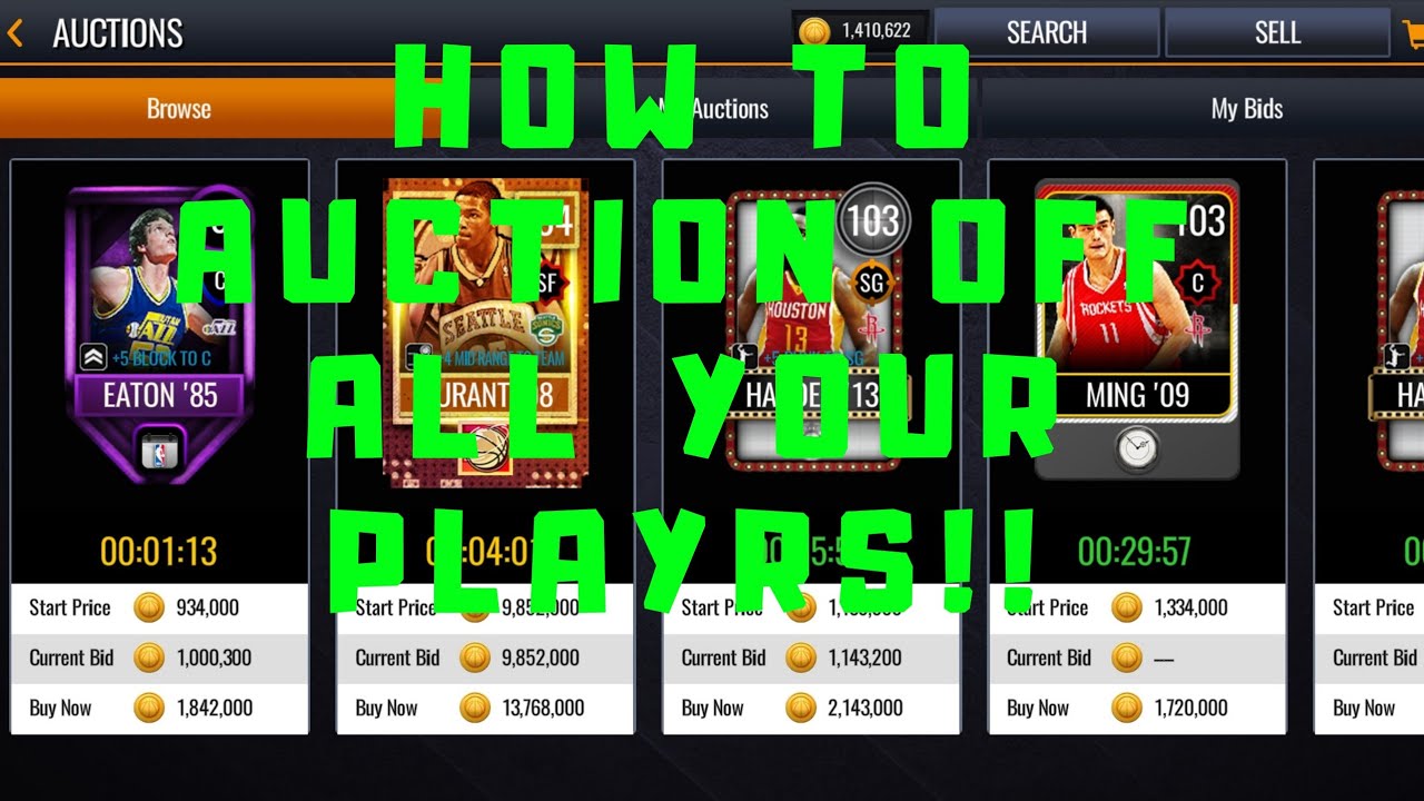 HOW TO AUCTION OFF ALL YOUR PLAYERS!! [NBA LIVE MOBILE 20]. YouTube