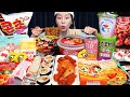 Mukbang asmr korean convenience store food  jjajang spicy ramen noodles jelly desserts ssoyoung