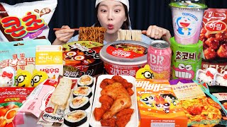 [Mukbang ASMR] Korean Convenience Store Food ❤ Jjajang Spicy Ramen Noodles Jelly Desserts Ssoyoung