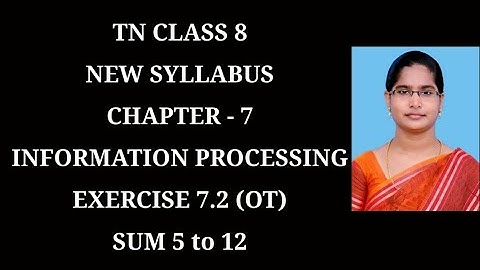 8th Maths Ch-7 Information processing Ex-7.2 OT (5 to 12 sums) | Samacheer One plus One channel