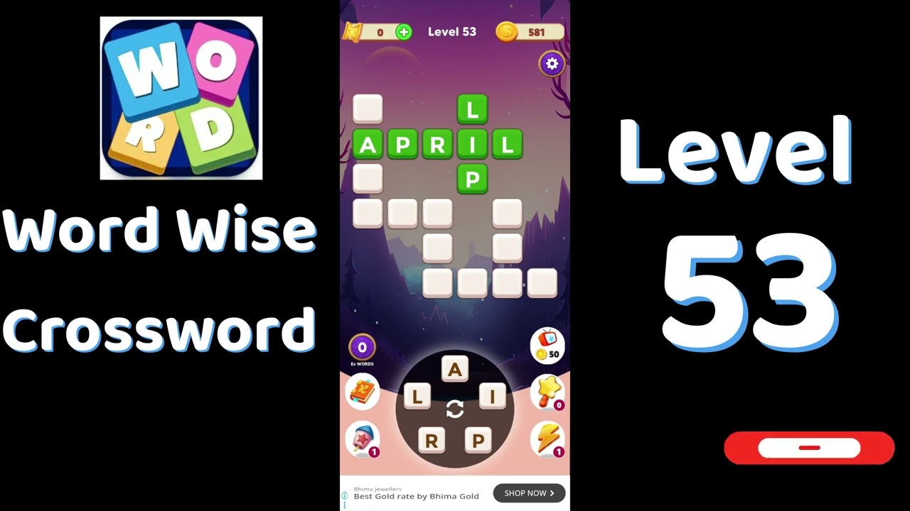 Word Wise Crossword Level 53 Answers 🧠🧩 | Relaxing Crossword Puzzle | SolutionGuruji
