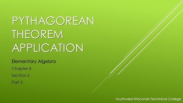 Pythagorean Theorem Application - Elementary Algebra