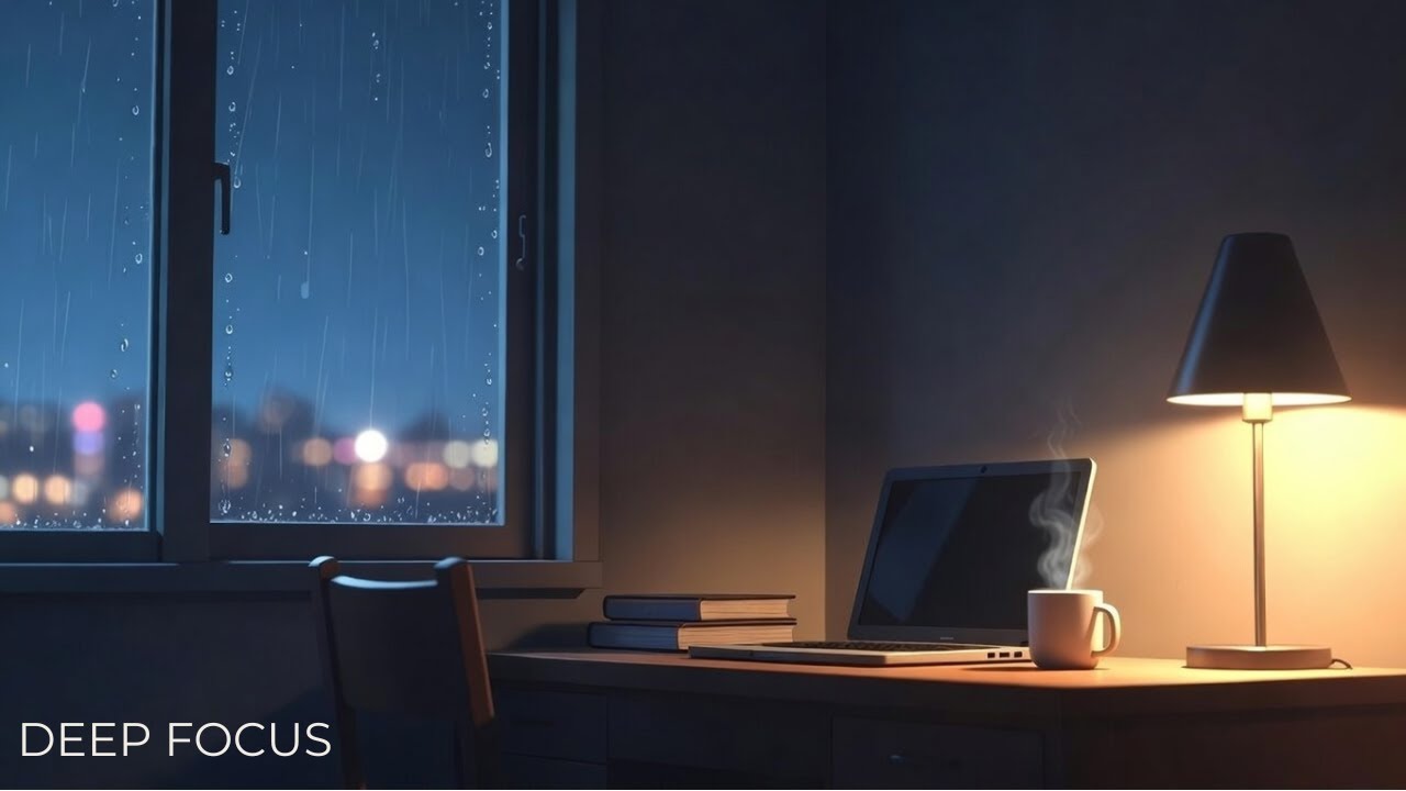 lofi beats for deep focus – rainy night desk ☕🌧️ - YouTube