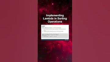 Implementing Lambda in Sorting Operations ##ai ##artificialintelligence ##machinelearning ##aiagent