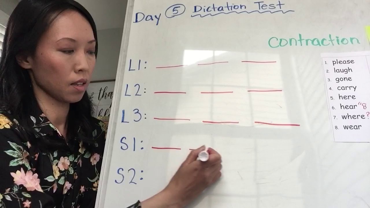 Cook Day 5 Dictation Test -n’t - YouTube